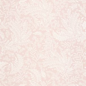 Papier peint Feuillage Septembre Rose Nude Irisé