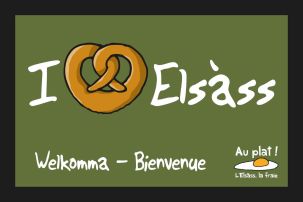 Tapis d'Entrée Humoristique Alsace, Lorraine "I love Elsàss" 40 x 60 cm