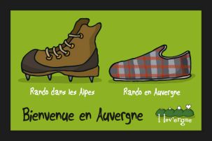 Tapis d'Entrée Humoristique "Bienvenue en Auvergne" 40 x 60 cm