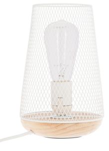 Lampe grille Blanc H.24 cm
