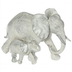 Éléphants décoratifs Gris clair H.15 cm