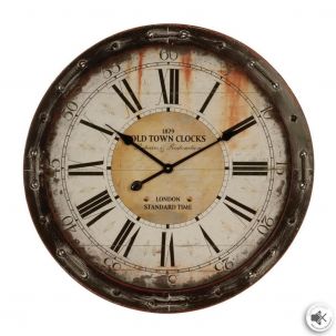 Horloge vintage décor corde D.70 cm
