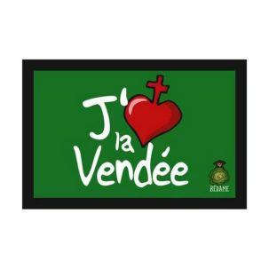 Tapis d'Entrée Humoristique "J'aime la Vendée" 40 x 60 cm