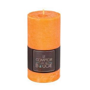 Bougie cylindrique Olia Orange H.14 cm