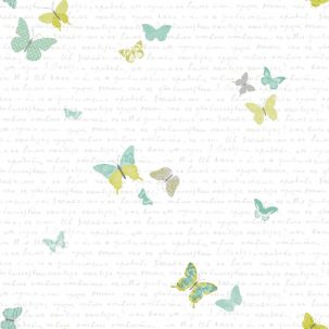 Papier peint Papillon Vert Laqué