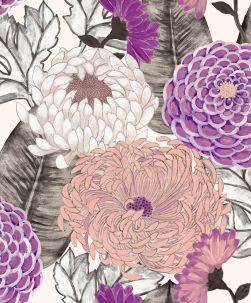 Papier peint Floral Violet