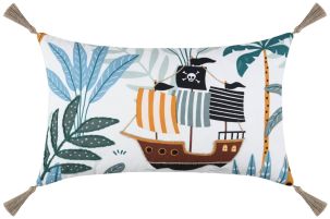 Coussin décoratif déhoussable Bateau Pirate Multicolore 30 x 50 cm