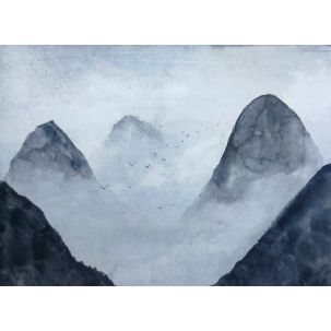 Décor Panoramique Misty Rocks 1, 5 Panneaux