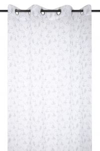 Voilage Blanc motifs Noirs 140 x 260 cm