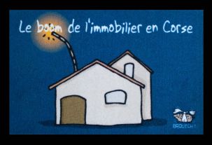 Tapis d'Entrée Humoristique l'immobilier en Corse 40 x 60 cm