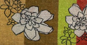 Tapis d'Entrée Extérieur Floral 40 x 75 cm